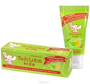 Детская зубная паста «Twin Lotus Kids» с дыней и гуавой, 50 гр