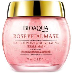 Ночная смягчающая маска для лица с лепестками роз Bioaqua Rose Petal Mask, 120 мл