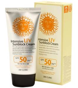 Солнцезащитный крем 3W Clinic Intensive UV Sun Block Cream SPF50+ PA+++, 70 мл